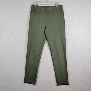 Betabrand Olive Green Skinny Leg Pull On Ponte Pants Women's Lrg Stretch Pockets